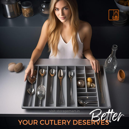 Maximizing Organization with the Plastic Interlocking Cutlery Drawer Desk Organizer - StorageMart