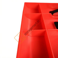 StorageMart ABS Plastic Cash Drawer 3 Bills 3 Coins ABS Cashier Storage Box For Super Markets, 9.6 X 9.6 X 1.4 Inch, Plastic,Red