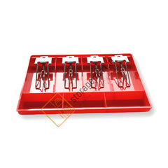 StorageMart ABS Plastic Cash Drawer, 4 Cash and 3 Coin Organizer for Supermarket | Metal Clip | 7 Slot, 32.2 X 3.5 X 24.5 CM, Red