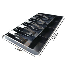 StorageMart ABS Plastic Cash Drawer, 5 Cash and 4 Coin Organizer for Supermarket,Plastic,40 x 3.5 x 24.4 cm, Black