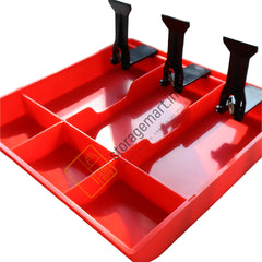 StorageMart ABS Plastic Cash Drawer 3 Bills 3 Coins ABS Cashier Storage Box For Super Markets, 9.6 X 9.6 X 1.4 Inch, Plastic,Red