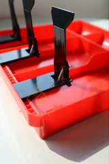 StorageMart ABS Plastic Cash Drawer 3 Bills 3 Coins ABS Cashier Storage Box For Super Markets | Metal Clip | 9.6 X 9.6 X 1.4 Inch, Red