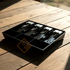 StorageMart ABS Cash Drawer, 4 Cash and 3 Coin Compartment, Cashier Storage Safe Box | 32.2 X 3.5 X 24.5 cm | Black