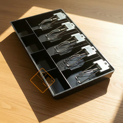 StorageMart ABS Cash Drawer, 5 Cash and 4 Coin Compartment, Cashier Storage Safe Box | 40.4 X 24 X 3.5 cm | Black