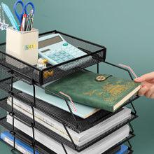 5 Tier Stackable Letter Tray Office Desk Paper Organizer File Trays with Pen Holder - StorageMart