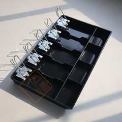 StorageMart ABS Cash Drawer, 5 Cash and 4 Coin Compartment, Cashier Storage Safe Box | 40.4 X 24 X 3.5 cm | Black