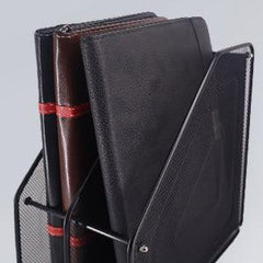 StorageMart 2 Layer Metal mesh Magazine Document Holder File Rack, 35.5 X 28.5 X 16 cm, Black - StorageMart