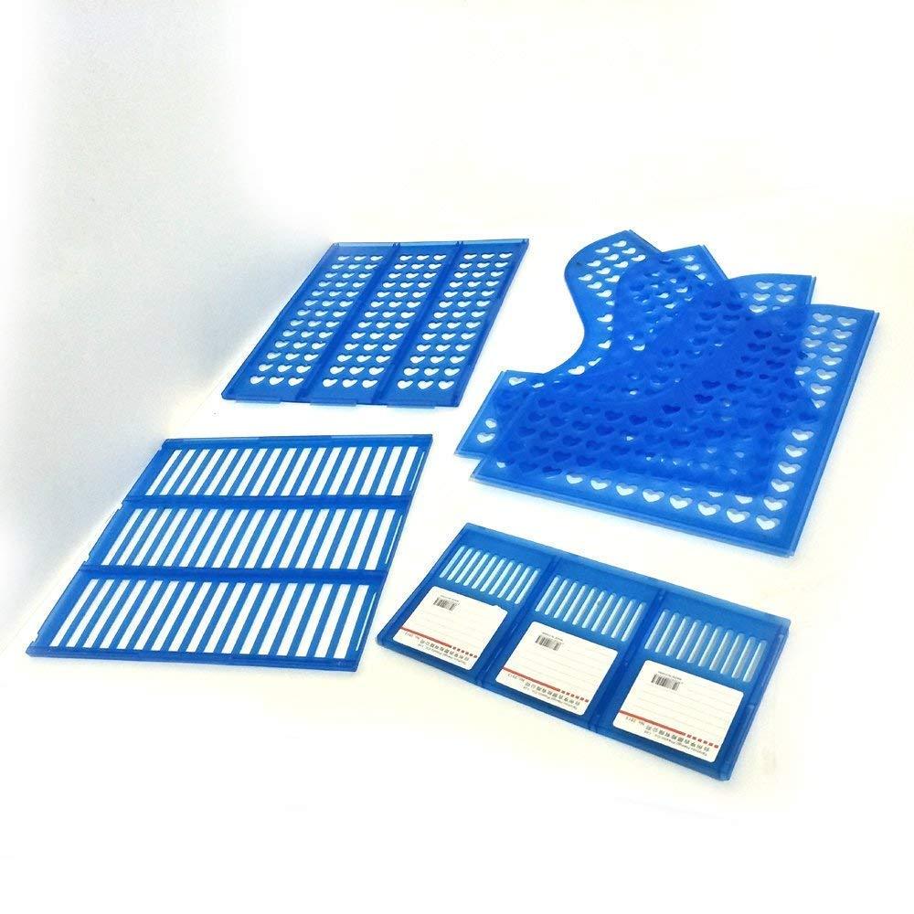 StorageMart 3 Compartment Plastic Heart Shape File Paper Magazine Rack Holder, 25 X 24 X 30 cm, Blue - StorageMart