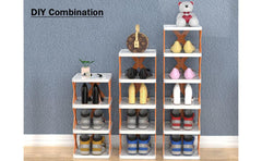StorageMart 4 Layer Shoes Rack, Foldable Shoe Cabinet |65.5 x 24 x 26 cm| Plastic | Multicolor - StorageMart