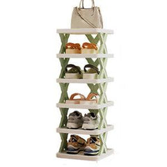 StorageMart 4 Layer Shoes Rack, Foldable Shoe Cabinet |65.5 x 24 x 26 cm| Plastic | Multicolor - StorageMart