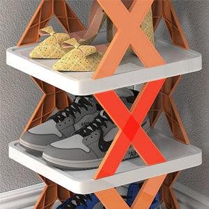 StorageMart 4 Layer Shoes Rack, Foldable Shoe Cabinet |65.5 x 24 x 26 cm| Plastic | Multicolor - StorageMart
