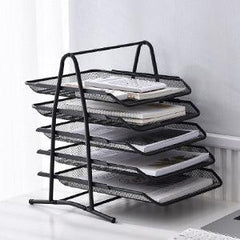 StorageMart 5-Tier Metal File/Documents/Letters/A4 Size Files Rack, 14.56 X 11.02 X 13.77 Inch, Black - StorageMart