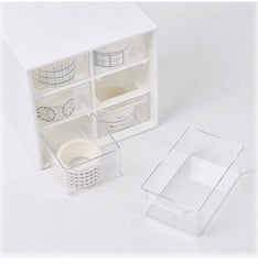 StorageMart 6 Grid Mini Plastic Multipurpose Drawer Storage Box, 12 X 12.3 X 10 CM, White - StorageMart