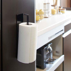 StorageMart Self-Adhesive Metal Bathroom Towel Bar Wall Hanging Toilet Paper Dispenser, 19 X 5 CM,Black - StorageMart