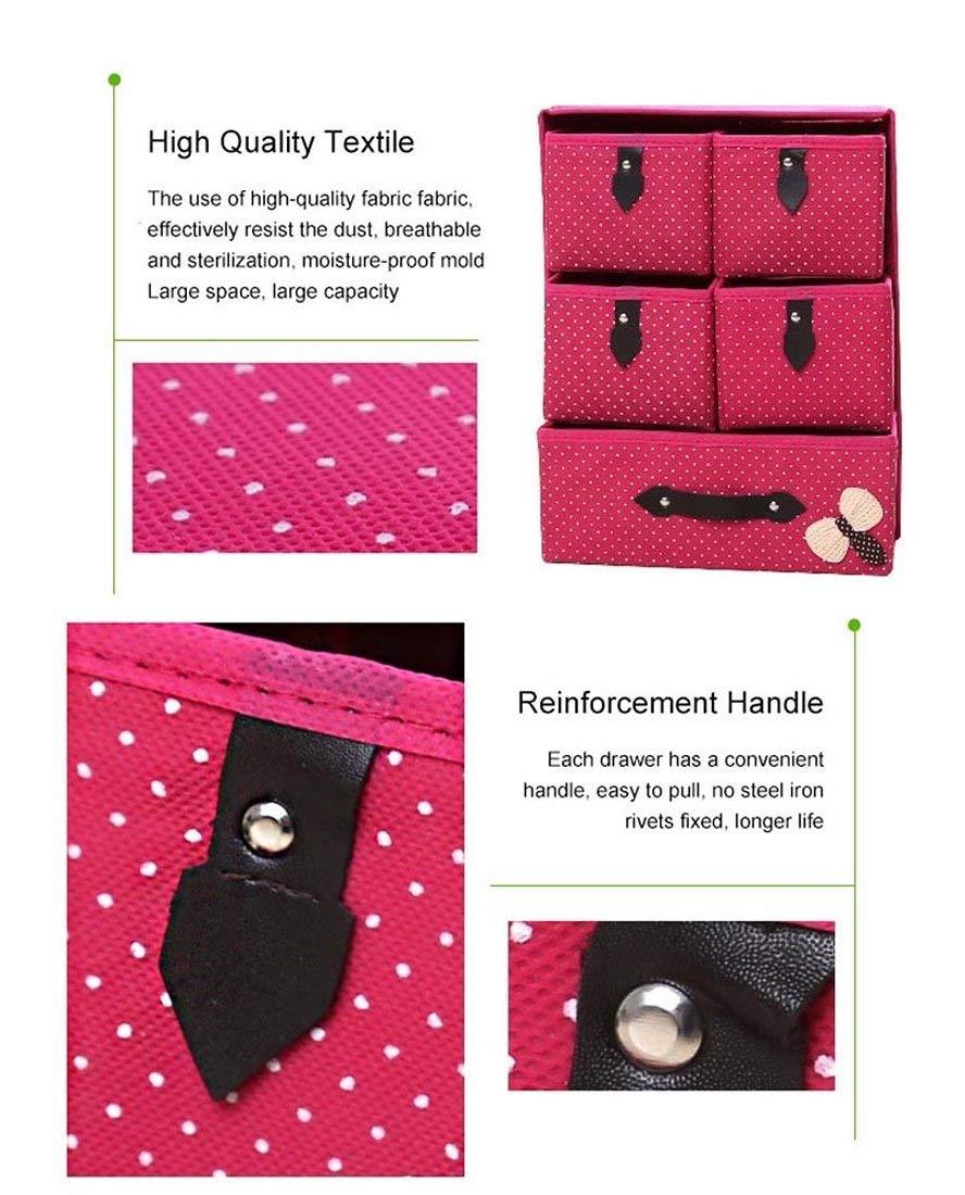 StorageMart Storage Wardrobe Organizer, Multicolor, 3 Layer 5 Drawer, Rectangular, 8.66 X 11.81 X 14.96 Inches - StorageMart