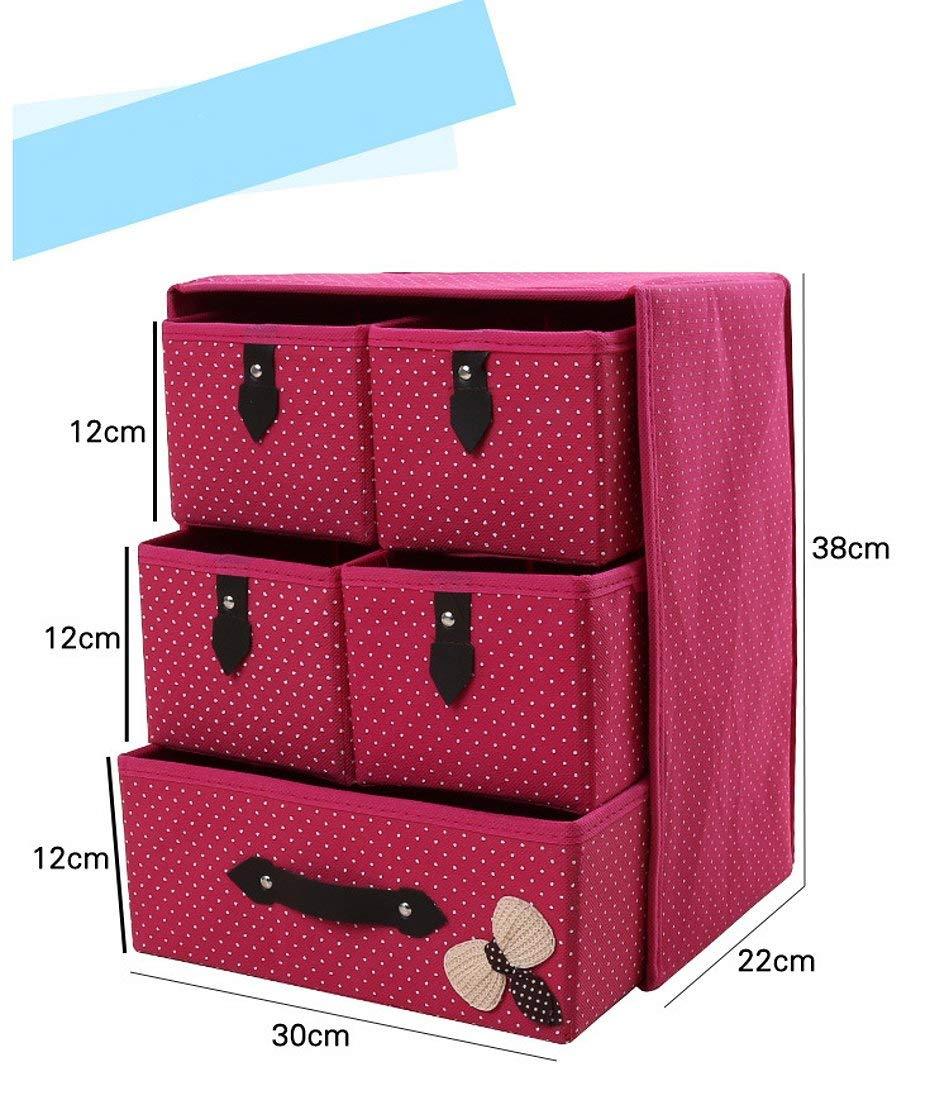 StorageMart Storage Wardrobe Organizer, Multicolor, 3 Layer 5 Drawer, Rectangular, 8.66 X 11.81 X 14.96 Inches - StorageMart