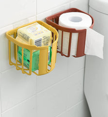 StorageMart Toilet Paper Holder Bathroom ,Tissue Roll Wall Mounted |14 x 13.5 x 10 Cm | Multi Color |Plastic - StorageMart