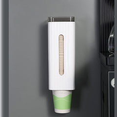 StorageMart Wall Mount Bathroom Cup Holder for 3oz to 6oz Paper & Plastic Cups & Mouthwash Cups, Pull Type Water Cooler Cup Dispenser | 21.5 x 18 x 9.5 CM | Plastic |White - StorageMart
