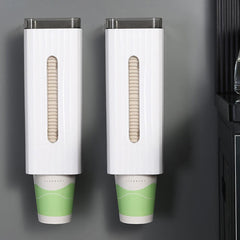 StorageMart Wall Mount Bathroom Cup Holder for 3oz to 6oz Paper & Plastic Cups & Mouthwash Cups, Pull Type Water Cooler Cup Dispenser | 21.5 x 18 x 9.5 CM | Plastic |White - StorageMart
