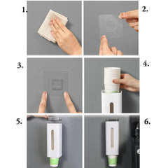 StorageMart Wall Mount Bathroom Cup Holder for 3oz to 6oz Paper & Plastic Cups & Mouthwash Cups, Pull Type Water Cooler Cup Dispenser | 21.5 x 18 x 9.5 CM | Plastic |White - StorageMart